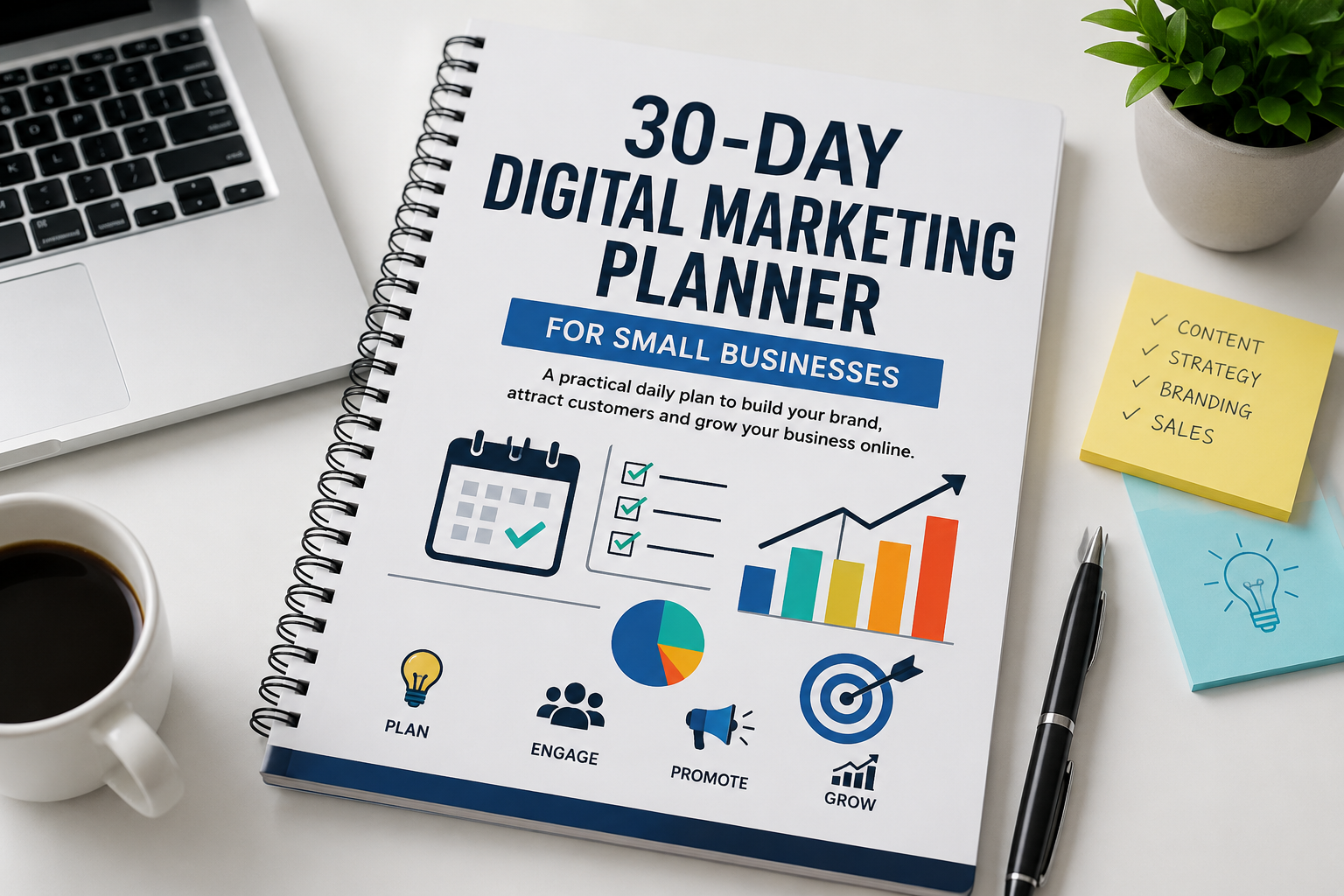 30-Day Digital Marketing Planner for Small Businesses